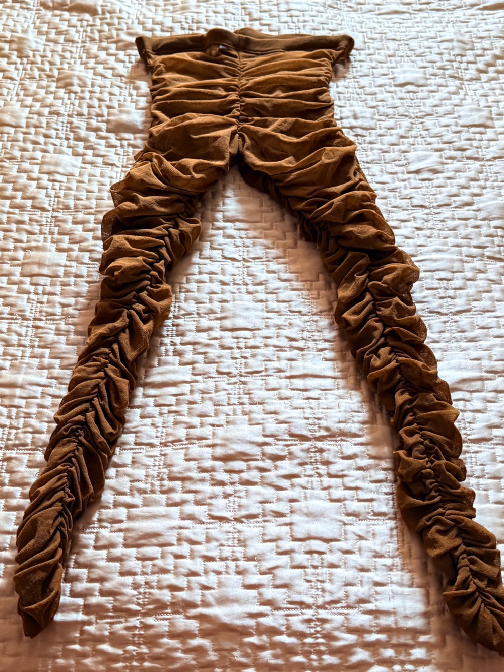 Jean Paul Gaultier Ruched Brown Leggings